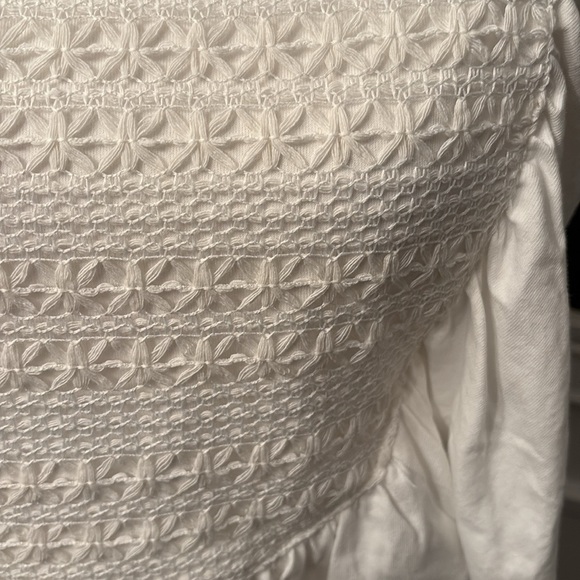 Women's White Ruffle Top - Picture 3 of 4